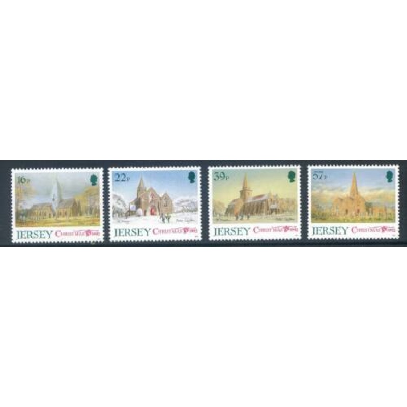 Jersey 1992 Christmas Set SG597 600 Unmounted mint