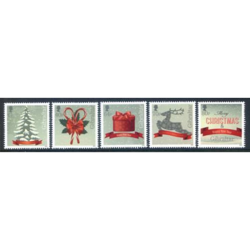 2015 Gibraltar Christmas Set SG1664 1668 Unmounted Mint