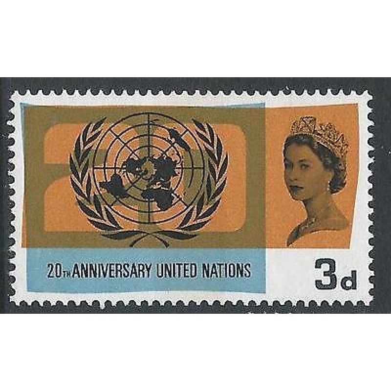 1965 United Nations 3d (Phos) - Listed Flaw - Broken Circle - MNH