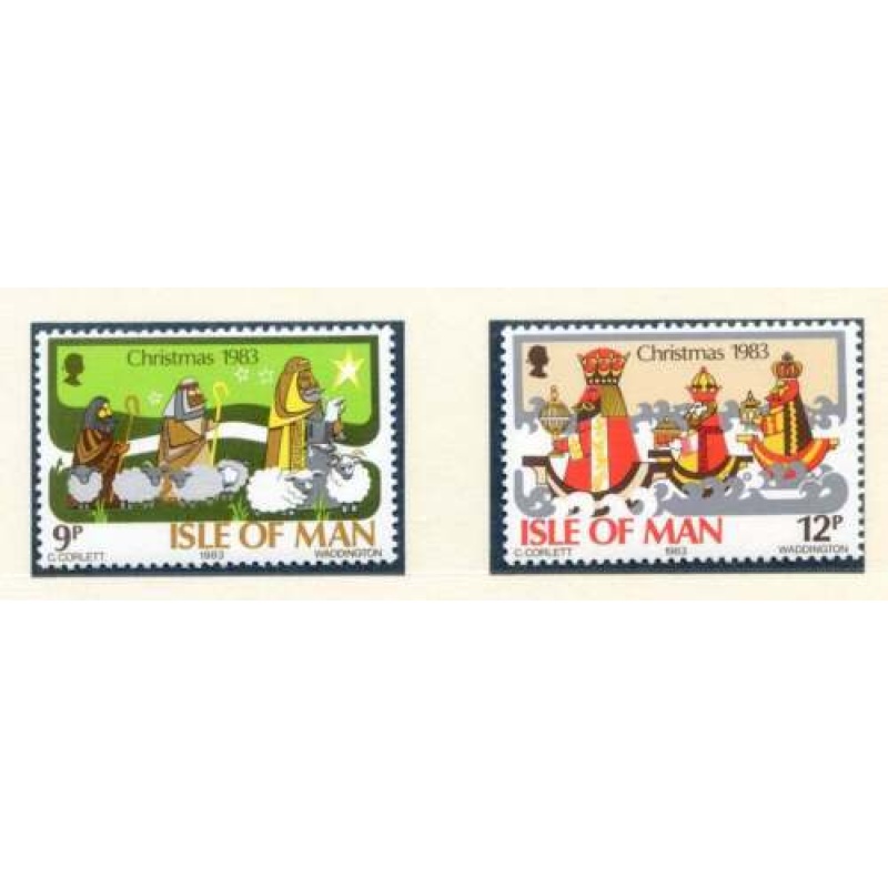 1983 Isle of Man SG257 SG258 Christmas Set Unmounted Mint