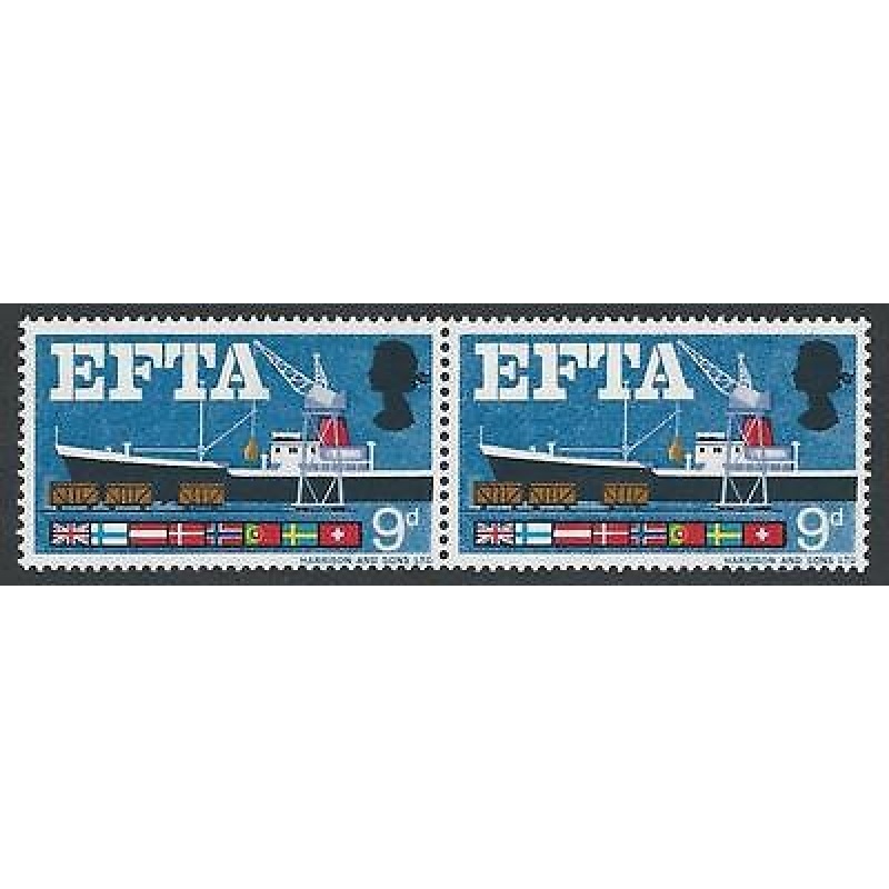 1967 EFTA 9d (Ord) - Listed Quay Flaw - MNH