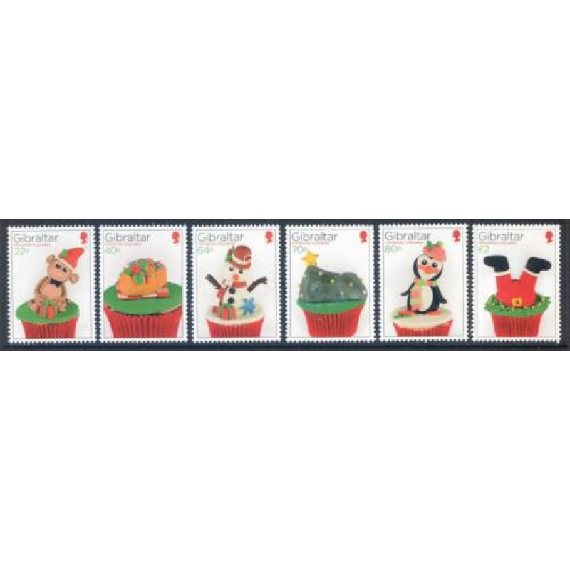 2017 Gibraltar Christmas Cupcakes SG1775 1780 Unmounted Mint