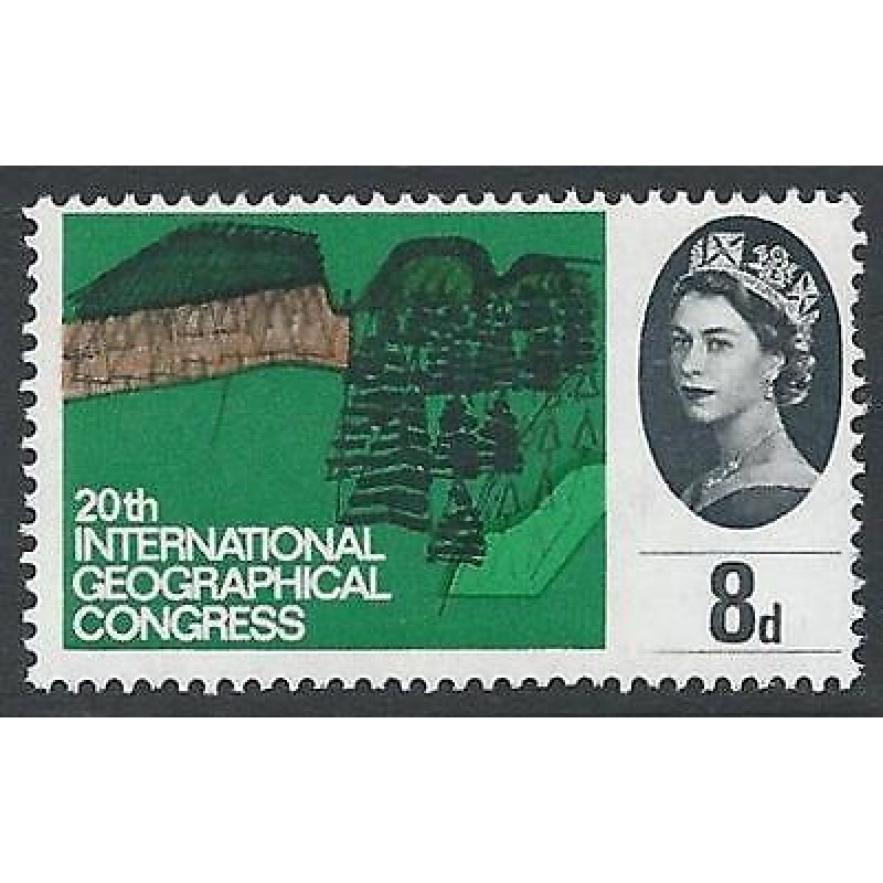 1964 Geographical Congress 8d (Ord) - Defective Line Variety - MNH