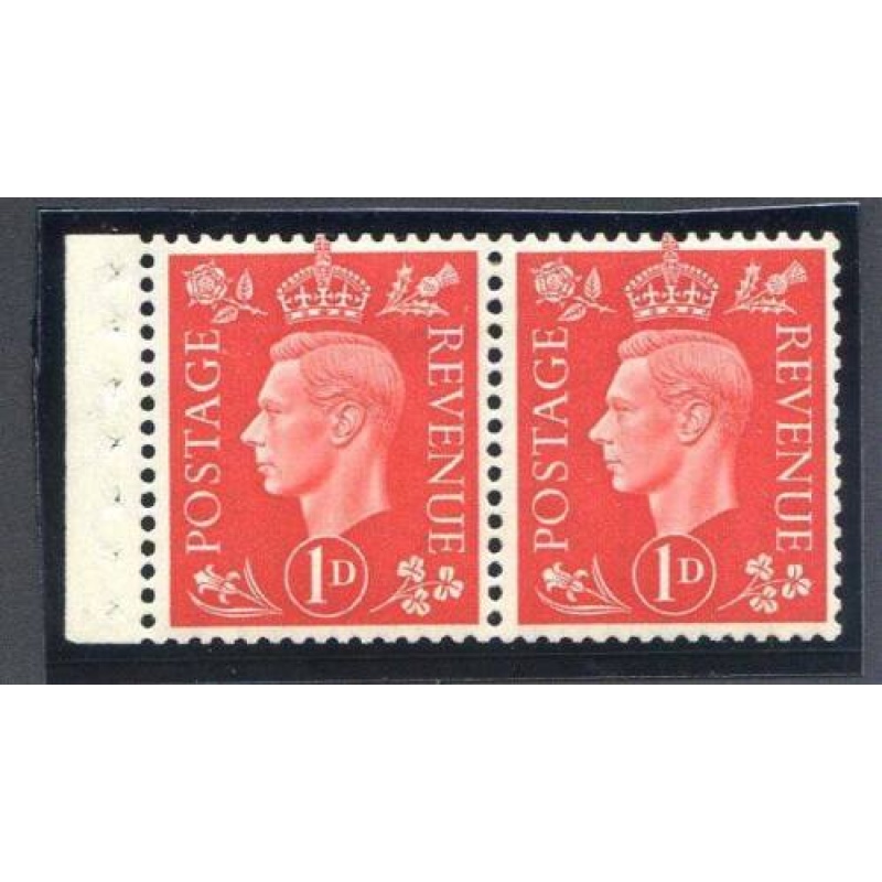 KGV1 1d Scarlet Booklet Pane QB12a Unmounted Mint Inv Wmk