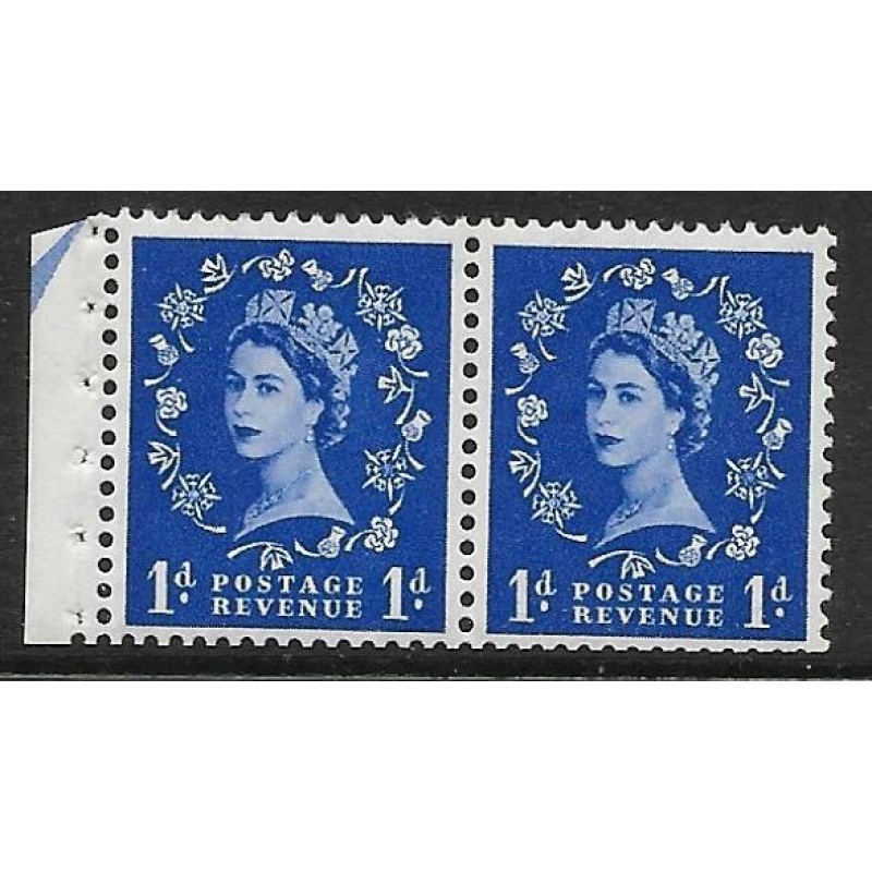 SB22 1d Wilding Tudor booklet pane perf type E(v) UNMOUNTED MNT