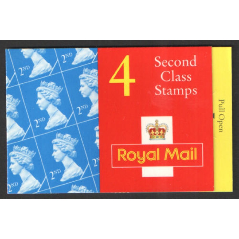 HA9 1995 4 x 2nd Class Stamps Barcode booklet - complete - Cylinder W11 W14