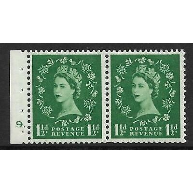 SB61 Wilding booklet pane Tudor cyl 9 Dot perf type E stem flaw UNMOUNTED MNT