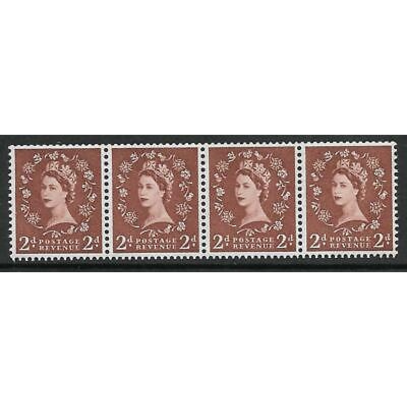 S49a 2d Sideways Wilding Violet 9.5mm coil strip of 5 UNMOUNTED MINT  MNH