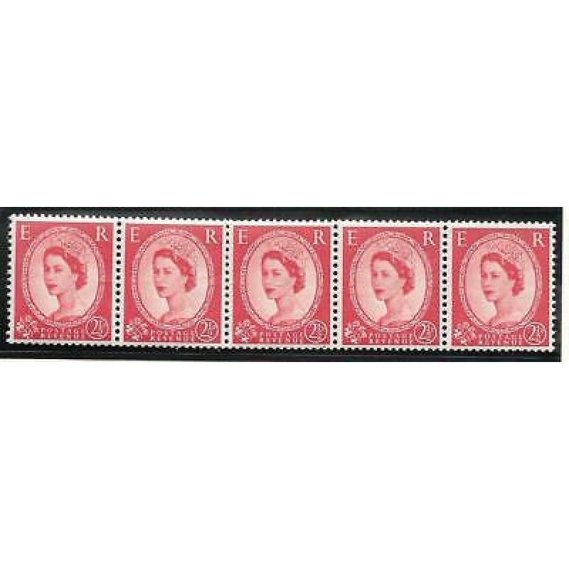 S50 2d Wilding Tudor Watermark sideways coil strip UNMOUNTED MINT MNH