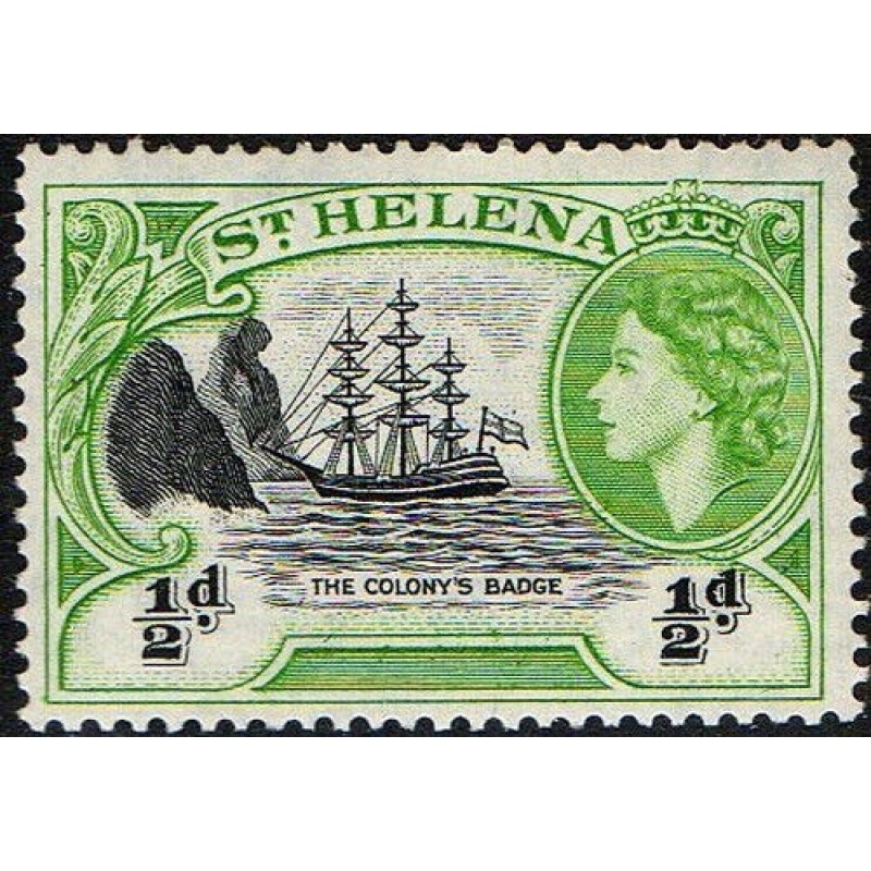 St.Helena Sg153- d . black and bright green 1953 MNH