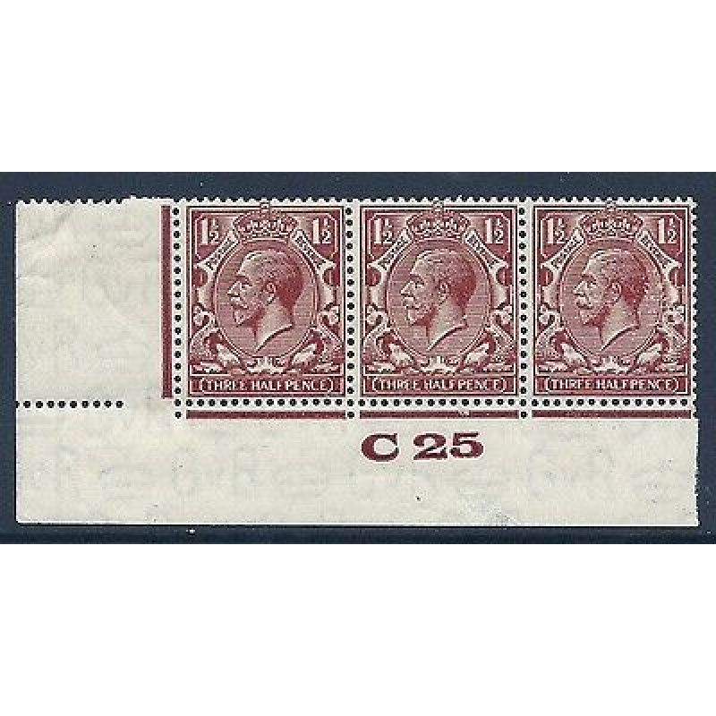 1d Brown Block Cypher Control C25 imperf blotchy print UNMOUNTED MINT