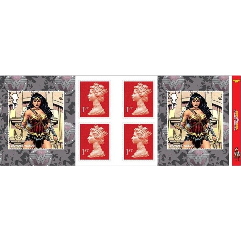 PM83 2021 Wonder Woman 6 x 1st Self Adhesive Booklet NO Cylinder