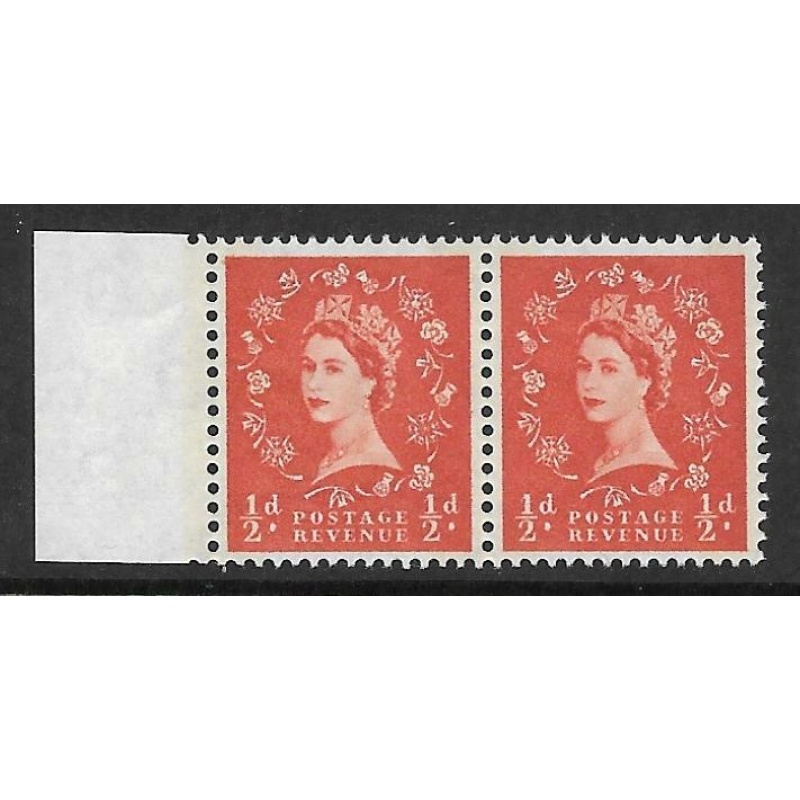 Sg S12a d Wilding Phos 1 x 6mm NB Left marginal pair UNMOUNTED MINT