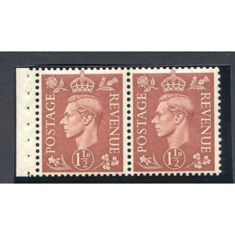 KGV1 1 1 2d Pale Red Brown Booklet Pane QB25 Unmounted Mint