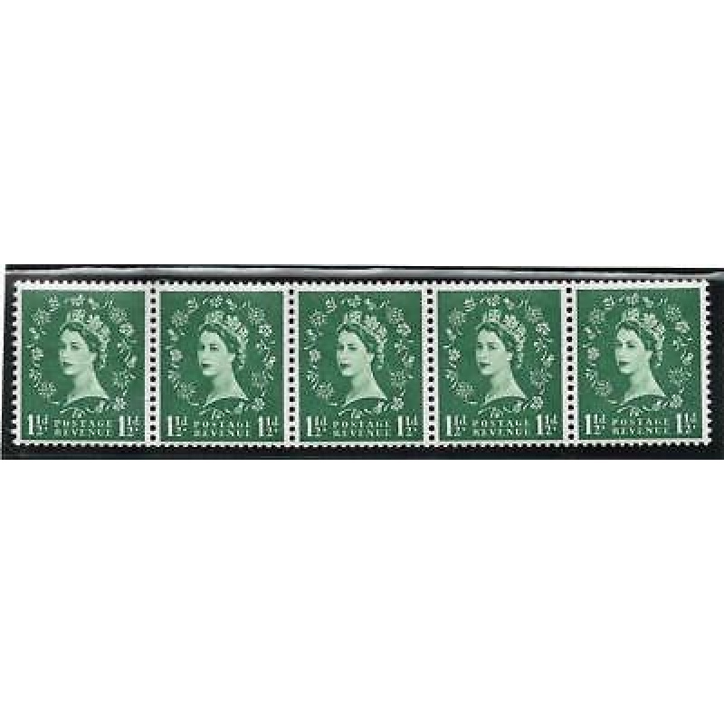 S29 1d Multi Crowns on White coil horizontal strip UNMOUNTED MINT