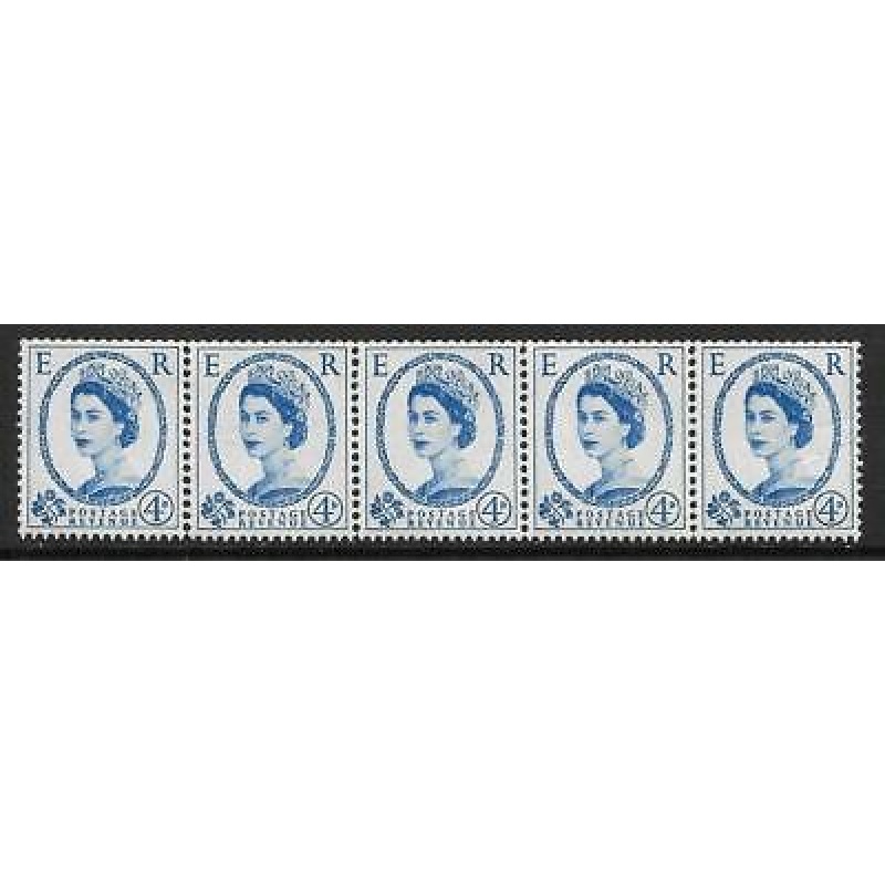 S83b 4d Multi Crowns Horizontal Coil strip of 5 UNMOUNTED MINT MNH