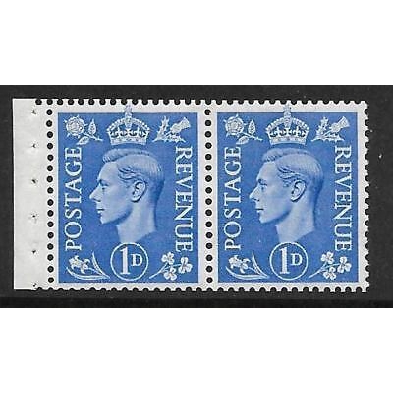 QB17 perf type E  -1d Light Ultramarine Booklet pane UNMOUNTED MINT MNH