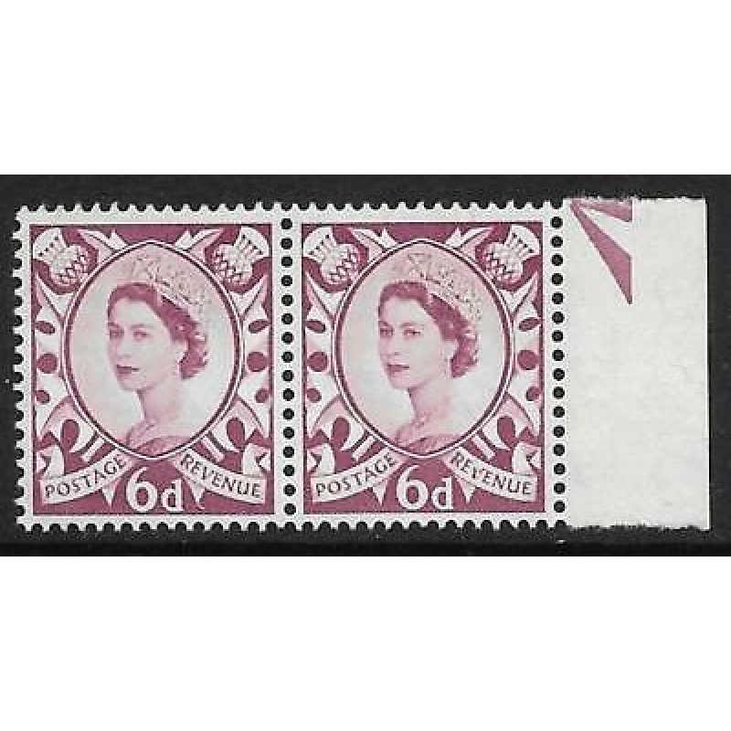 Sg XS16a 6d Scotland with variety - broken V UNMOUNTED MINT