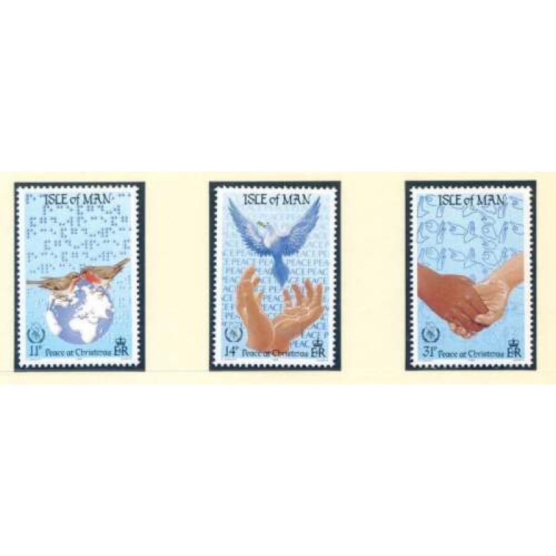 1986 Isle of Man SG331 SG333 Christmas Set Unmounted Mint