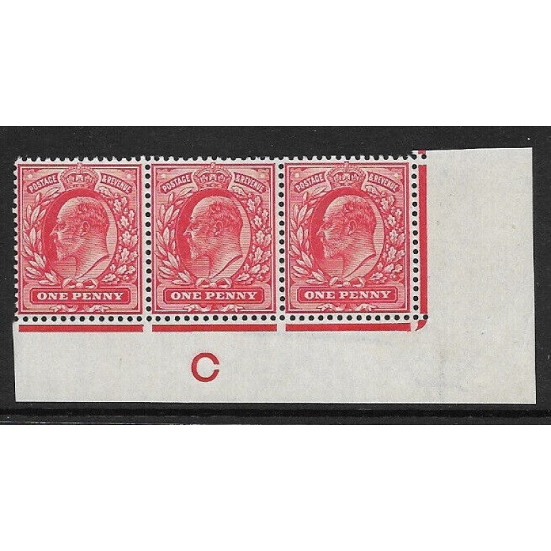 M5(1) 1d Scarlet EDVII De La Rue control C Imperf UNMOUNTED MINT