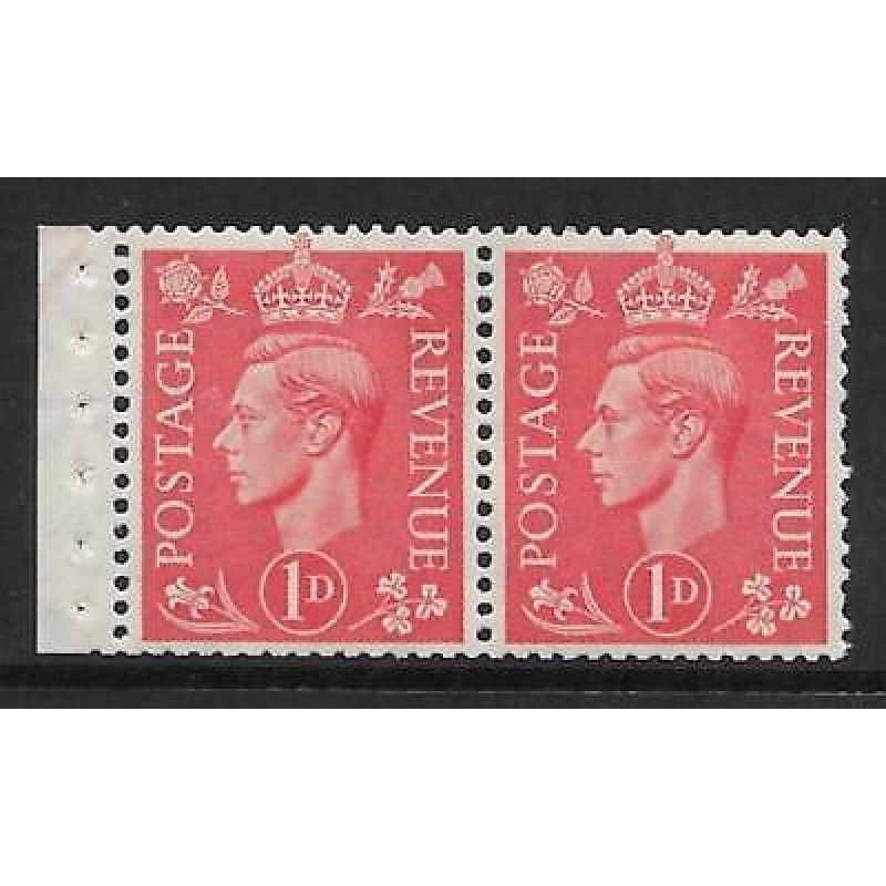 QB14 perf type E - 1d Pale Scarlet Booklet pane UNMOUNTED MINT MNH