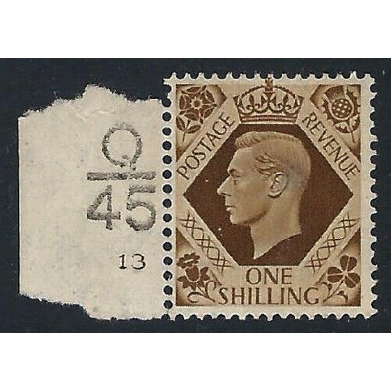 KGVI - Sg 475 - 1  Brown Control Q 45 Cylin. 13  MNH