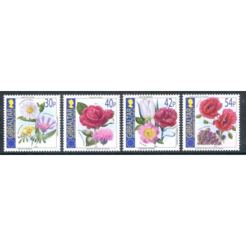 2003 Gibraltar National Flowers SG1062 1065 Unmounted Mint