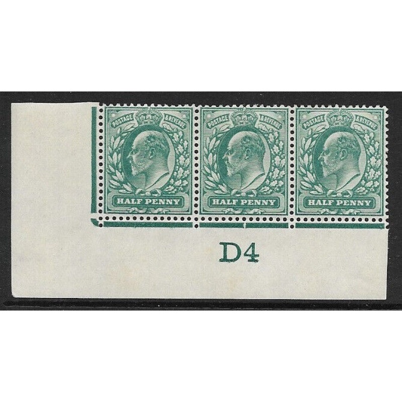 Sg 216 M1(2) d Blue-Green Control D4 imperf De La Rue perf V1 UNMOUNTED MINT