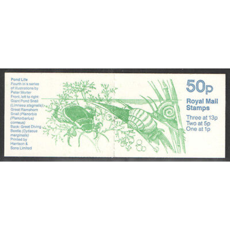 FB36 Oct 86 Giant Pond Snail (pond life) 50p Folded Booklet Cyl  B1 B27 B32