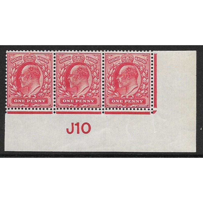 M5(1) 1d Scarlet EDVII De La Rue control I10 Imperf MOUNTED MINT