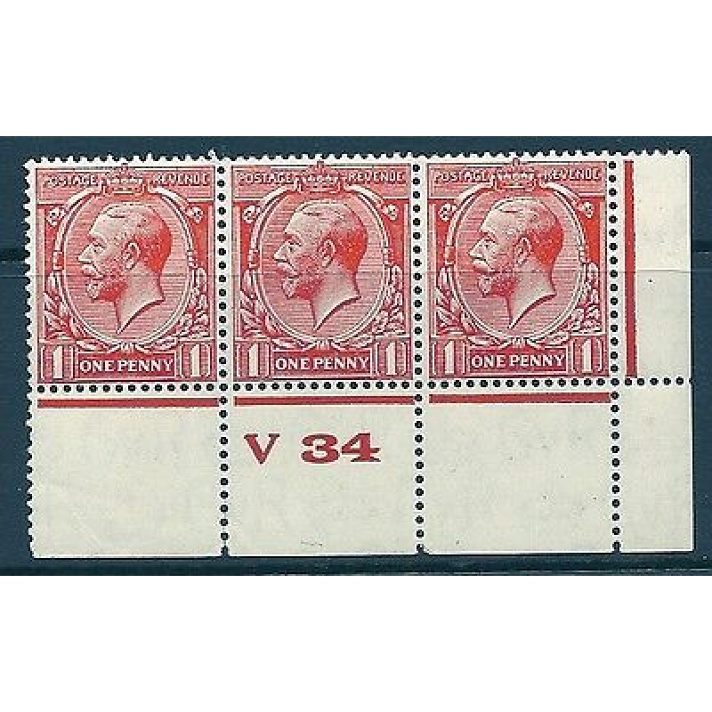 1d Scarlet Block Cypher Control V34 perf UNMOUNTED MINT MNH