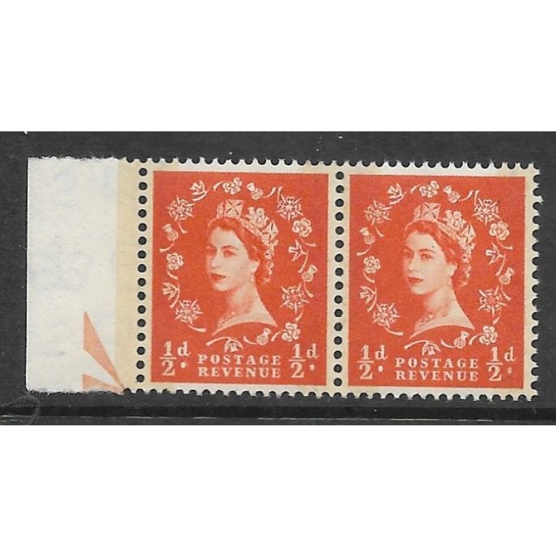 Sg 599a S8 d Wilding Phos graphite Narrow Band Left pair UNMOUNTED MINT MNH