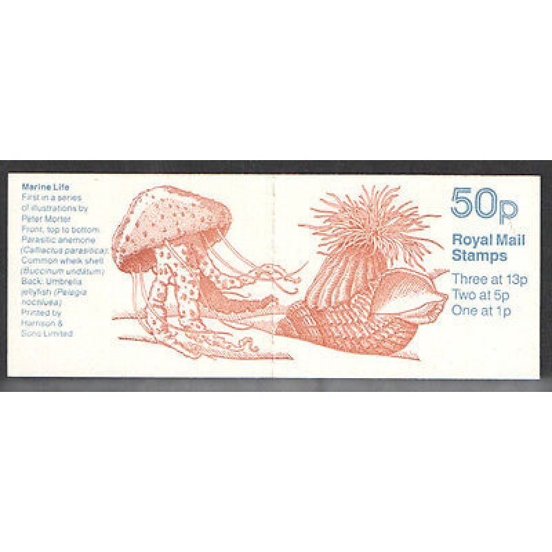 FB50 1986 Marine Life (1st) 50p Folded Booklet - Cyl B1 B43 B32