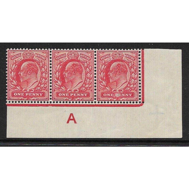 M5(1) 1d Scarlet EDVII De La Rue control A Imperf UNMOUNTED MINT