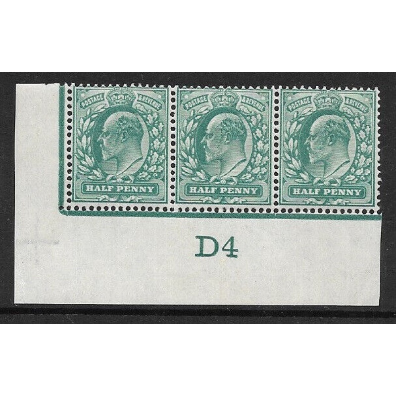 Sg 216 M1(3) d Dp Blue-Green Control D4 imperf De La Rue perf H1 UNMOUNTED MINT