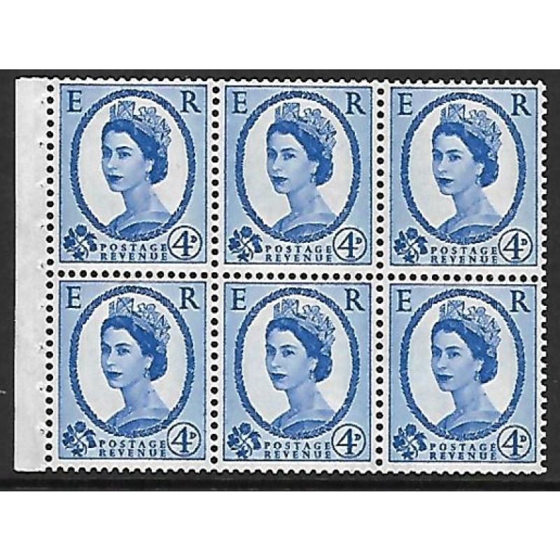 SB107 Wilding booklet pane 4d Blue Phosphor Perf Ie(t) UNMOUNTED MNT MNH