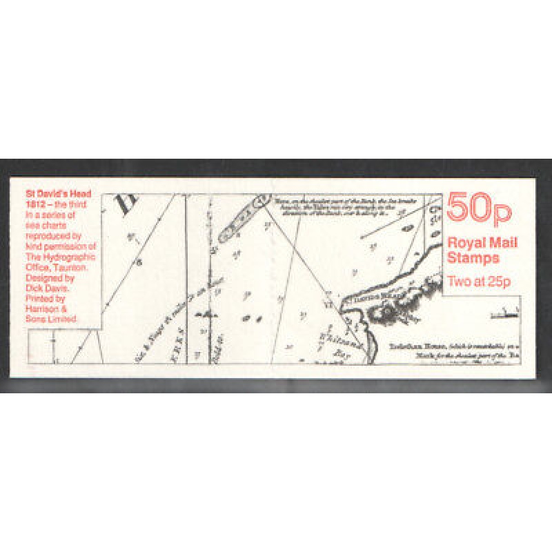 FB74 1995 St Davids Head - 3rd Sea Charts Series 50p Folded Booklet Cyl B5