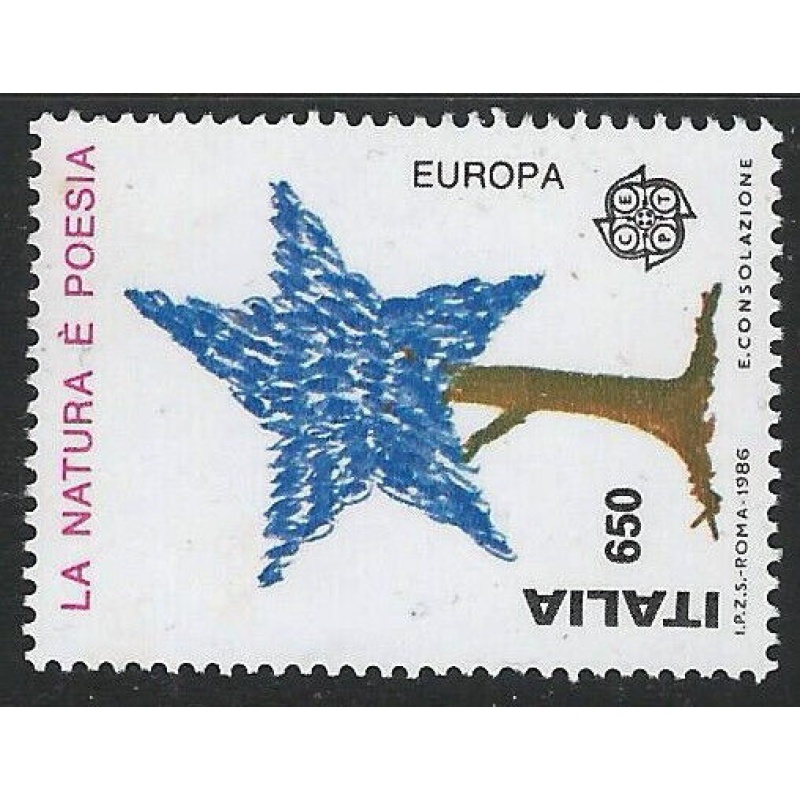 Italy - Sg 1922 - 650l. - Star-shaped tree (poetry) 1986 MNH