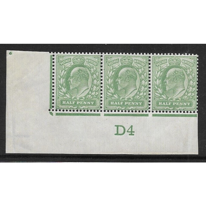 1907 M2(2) d Yellow Green Control D4 De La Rue perf H1 MOUNTED MINT