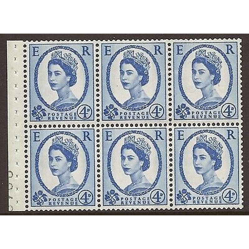 SB111 Wilding booklet pane Violet phos 9.5mm perf type I UNMOUNTED MNT MNH