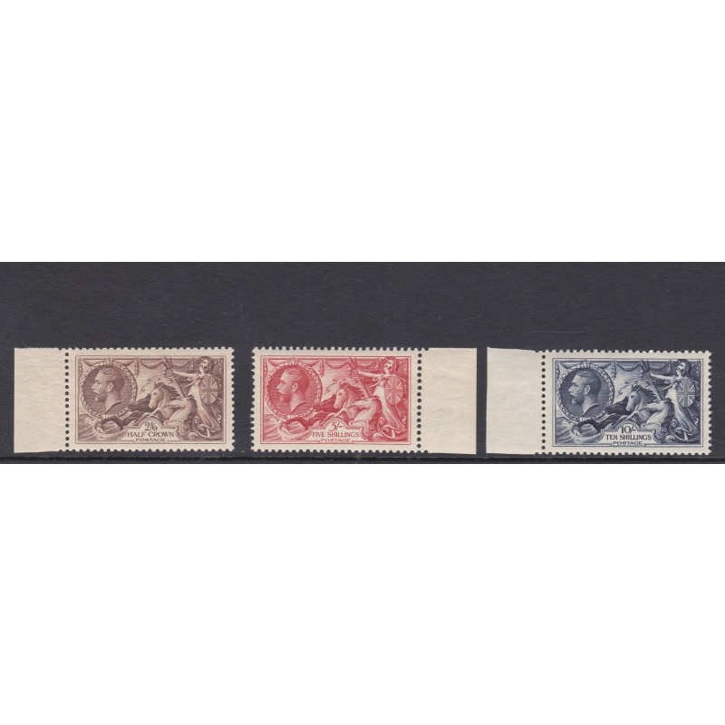 Sg450-452 1934 Re-Engraved set of 3 Seahorses side marginal Unmounted Mint