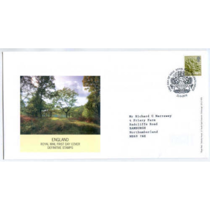 GB 2016 1.05 England Definitive on Cover Tallents House Cancel