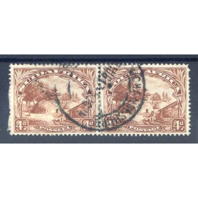 Union of South Africa 4d Brown SG35b Fine Used Pair