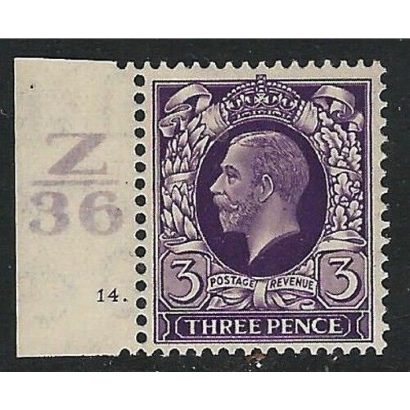 KGV - Sg 444 - 13d reddish Violet Control Z 36 Cylin. 14 VLMM