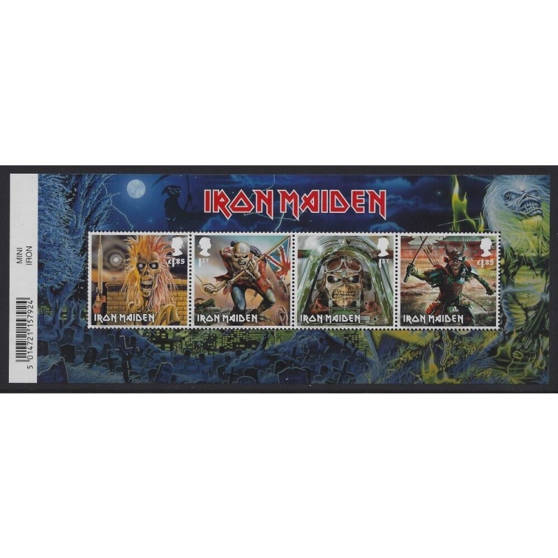 MS4764a  2023 Iron Maiden barcode miniature sheet UNMOUNTED MINT