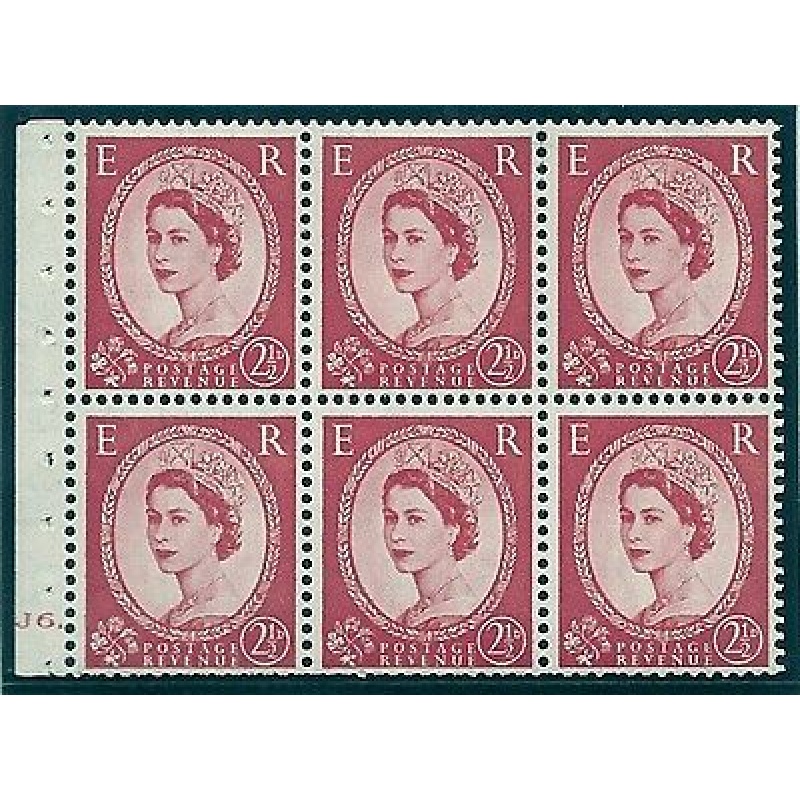 SB81 Wilding booklet pane Edward Crown perf type I cyl J6 Dot UNMOUNTED MNT