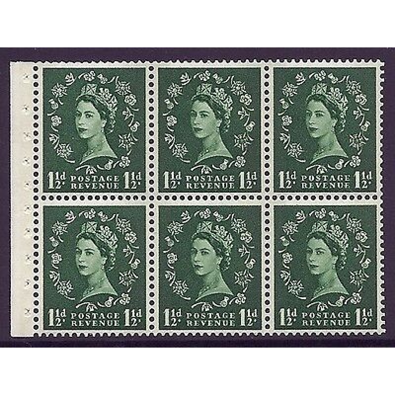 SB72 Wilding booklet pane Blue Phos perf type I UNMOUNTED MNT MNH