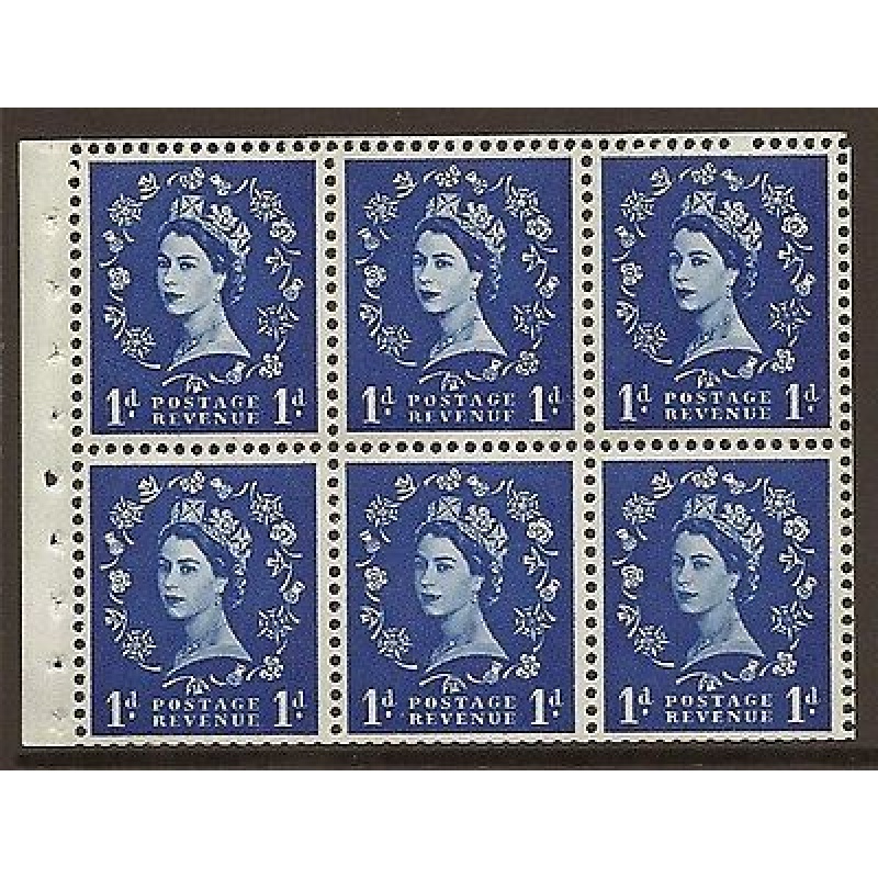 SB49 1d Wilding booklet pane Violet 8mm perf type I UNMOUNTED MNT MNH