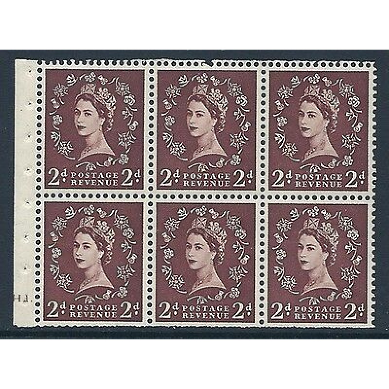 SB76 Wilding booklet pane Tudor Cyl H1 Dot perf type Ie UNMOUNTED MNT MNH