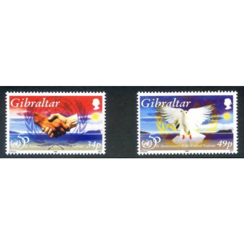 1995 Gibraltar United Nations Set SG754 755 Unmounted Mint